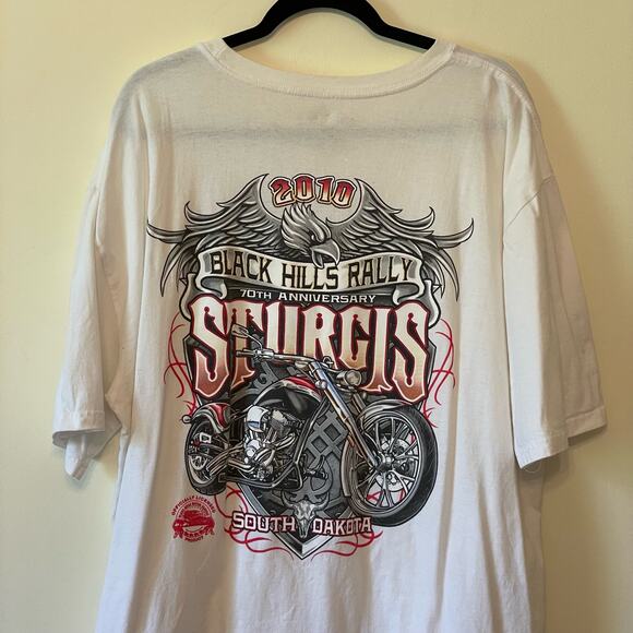 Sturgis 2XL Bass Pro Shops white short sleeve t-shirt biker motorcycle 2010 - Picture 2 of 8